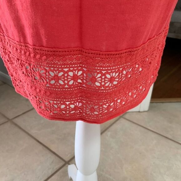 Sigrid Olsen Orange Linen Lace Dress NWT Small - Picture 6 of 7